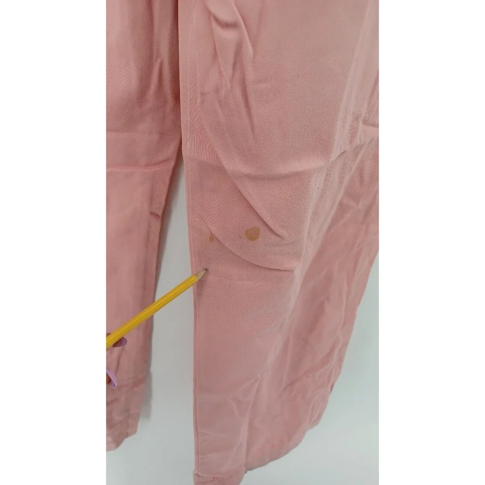 New York & Company Women’s Cargo Pants Size 12 Pink Embroidered Floral Wide Leg